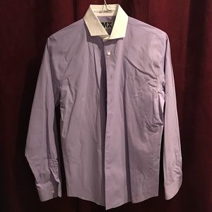 Express Long Sleeve Button Down Purple Fitted S